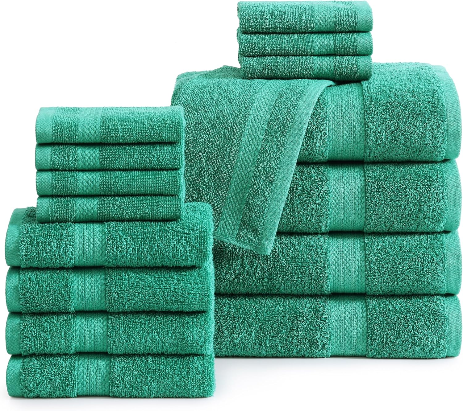 Premium 100% Cotton Bathroom Towel Set - 18 Pieces, Plush & Absorbent