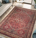 Machine Washable 3x5 Rug - Non-Slip Low Pile Entry Rug - Vintage Look