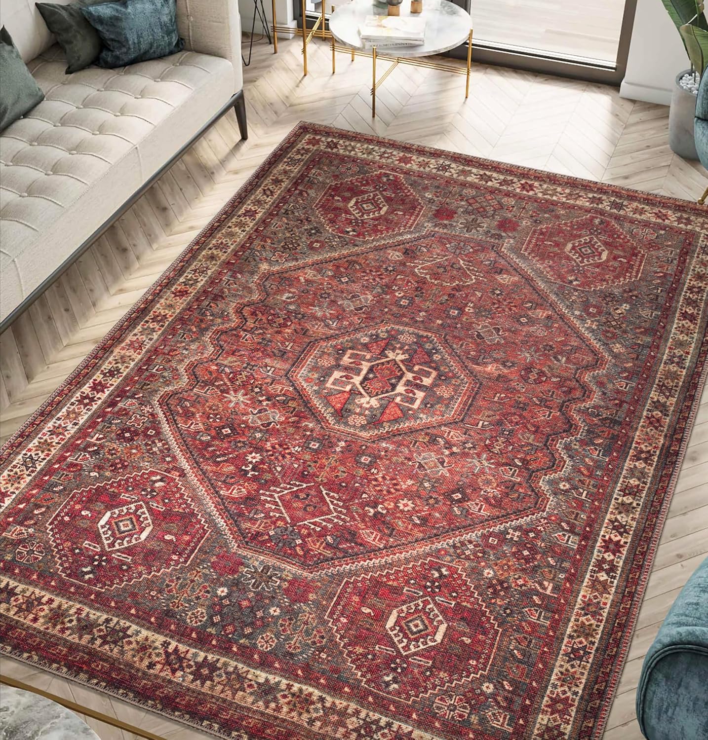 Keen Home Design 3x5 Rug - Vintage Machine Washable Entry Rug