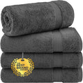 Cotton Paradise Dark Gray 4 Piece Turkish Bath Towels - Extra Large