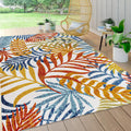 Tropics Palm Leaves Indoor Outdoor Area Rug 8x10 - Vibrant Patio