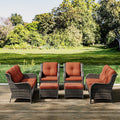 Joyside Patio Furniture Set 6 Pieces - Comfortable Outdoor Rattan Set