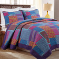 Artsy Bohemian Patchwork Reversible Quilt King - Breathable Cotton