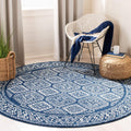 SAFAVIEH Tulum Collection Area Rug - 8ft Round, Navy & Ivory