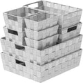 Baskets For Organizing Set Of 9 Grey - Shelf Storage Bins