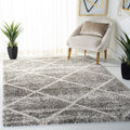Hudson Shag Accent Rug 3 ft x 5 ft - Plush Distressed Grey & Ivory