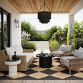 8 ft x 10 ft Outdoor Area Rug Sabina Dark Grey - Durable Trellis