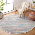 SAFAVIEH Rag Rug 6ft Round Grey/Multi - Handmade Cotton Boho Rug
