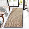 Seagrass Runner Rug 2 ft 6 in x 12 ft - Natural & Dark Grey