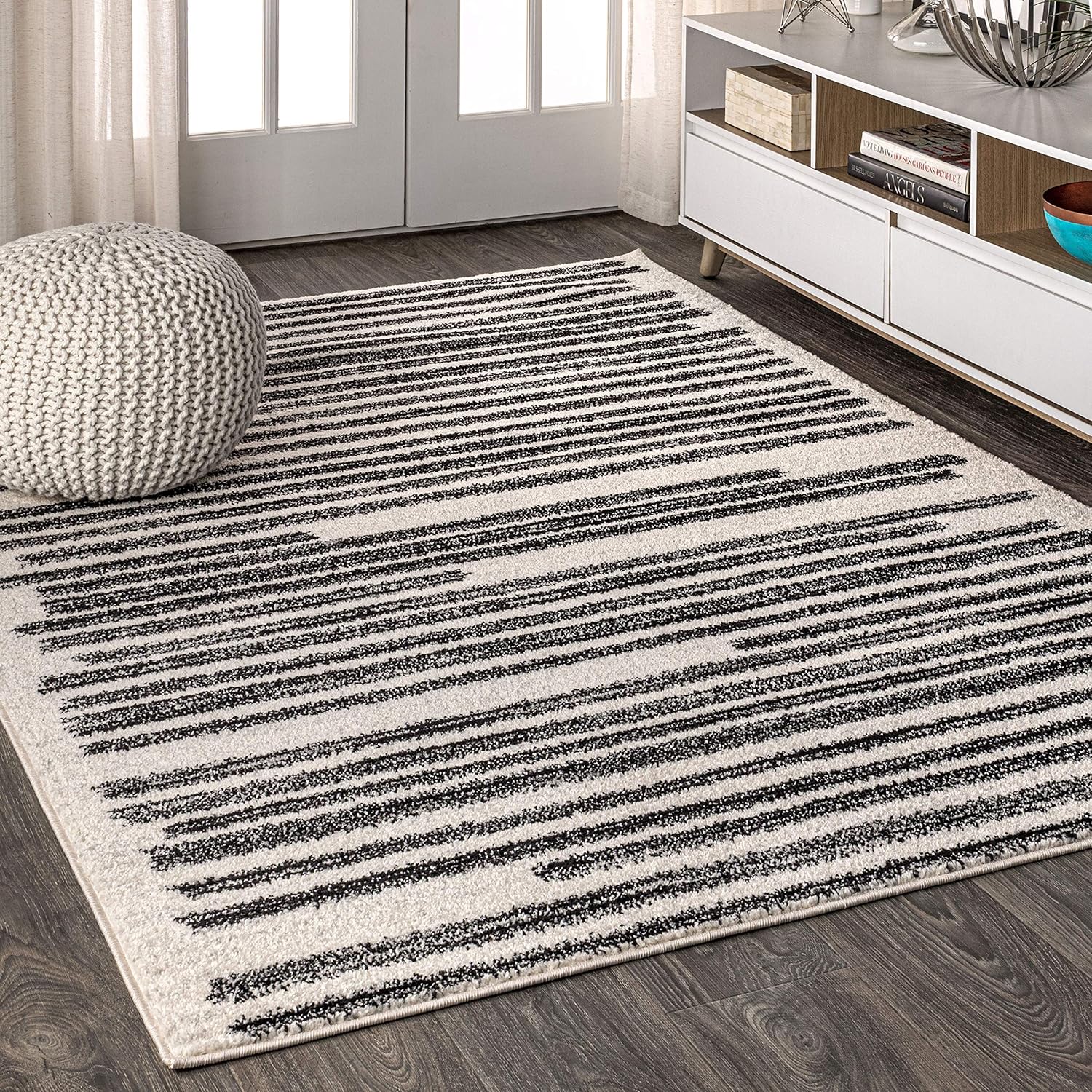 Khalil Modern Berber Stripe Indoor Area Rug for Stylish Homes