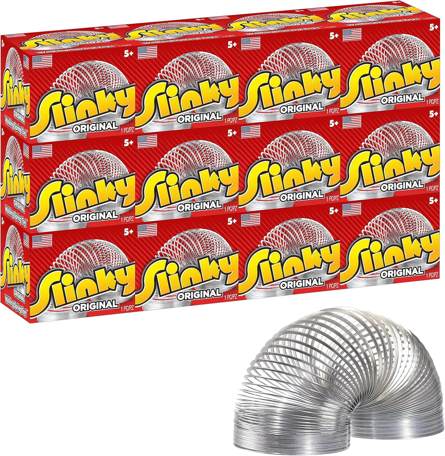 Classic Metal Slinky Pack of 12 for Endless Fun and Play