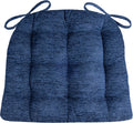 Chenille Rib Navy Blue Dining Chair Cushion 15 x 17 - Reversible