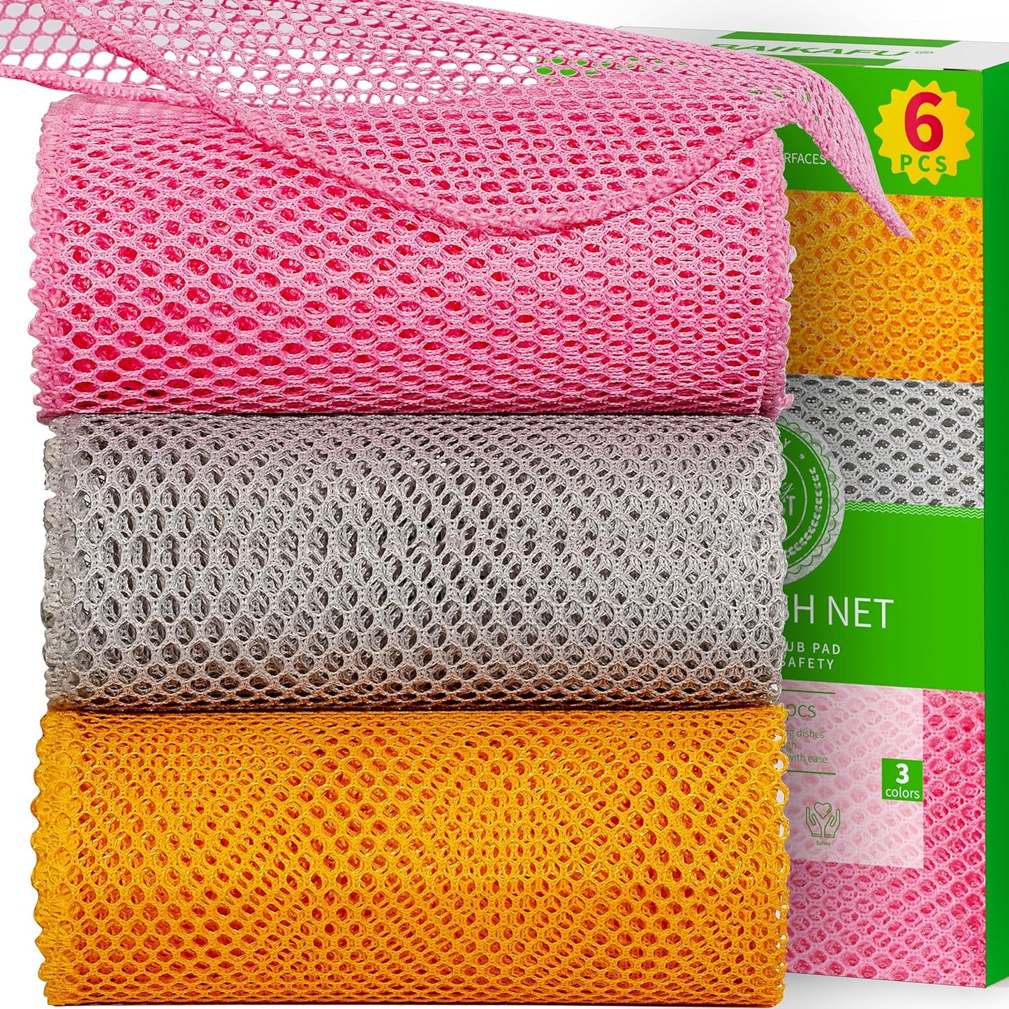 Innovative Non-Scratch Dish Wash Nets - Quick Dry - BAIKAFU