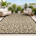 Vintage Filigree Indoor Outdoor Area Rug 8x10 - Durable Patio Classic