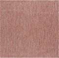 Courtyard Collection 7ft 1in Square Red/Beige Outdoor Indoor Rug