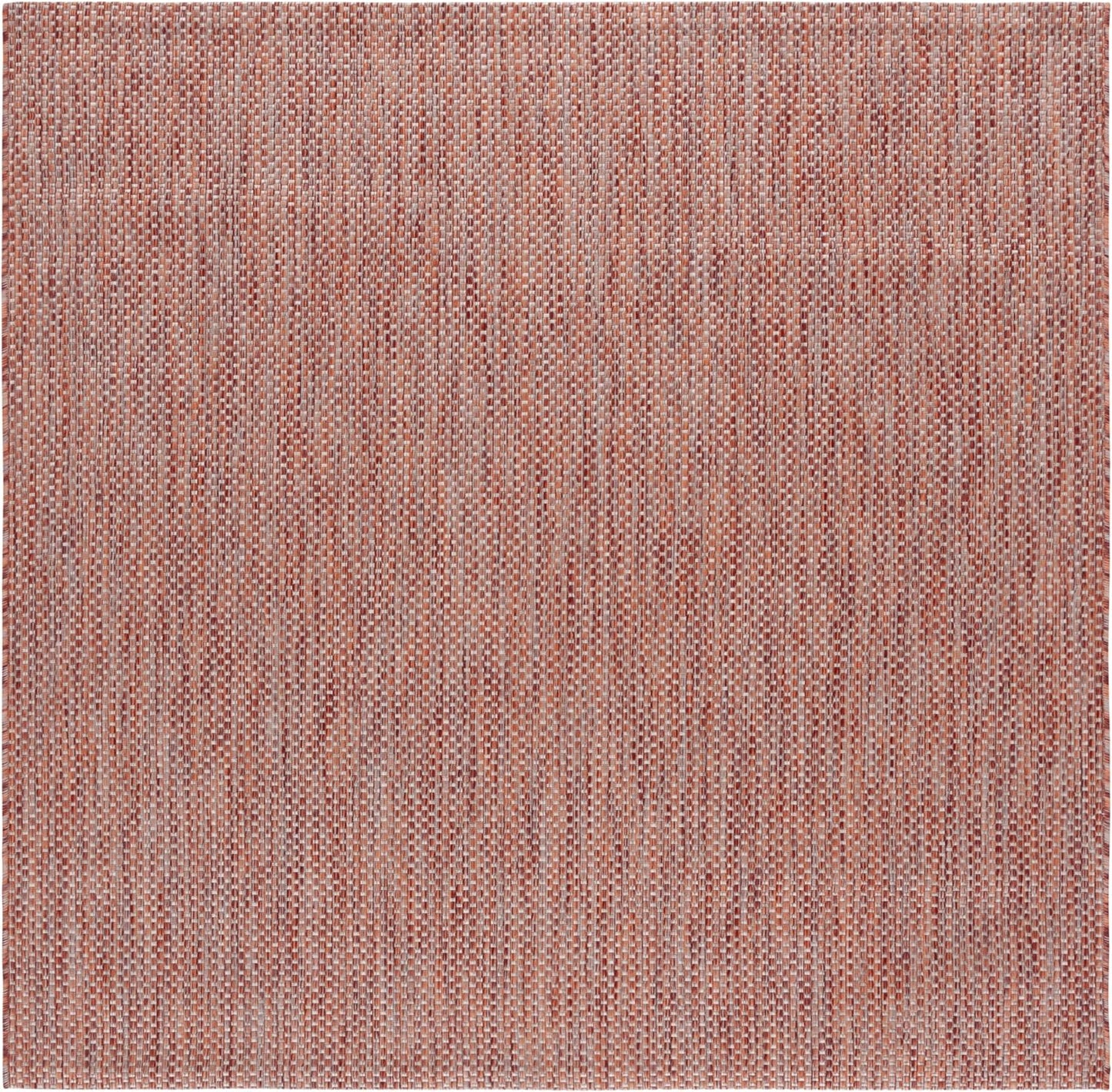 SAFAVIEH Courtyard Collection 7ft 1in Square Red/Beige Mat