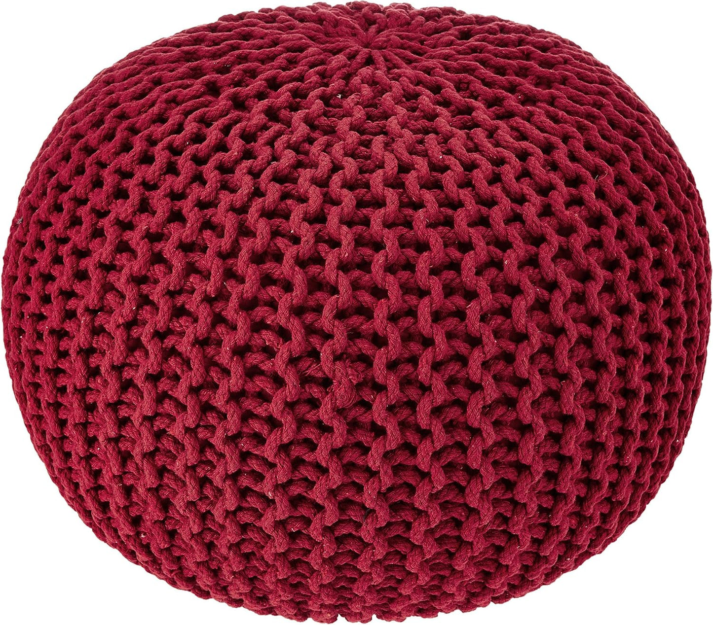 REDEARTH Round Pouf Ottoman - Hand Knitted Boho Foot Stool