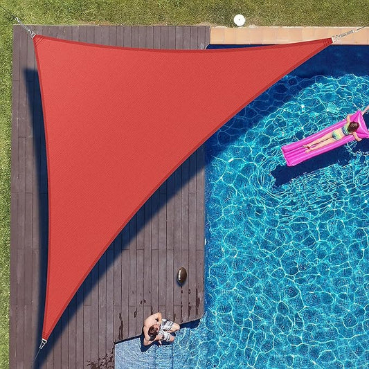 ColourTree 24ft x 24ft x 33.9ft Red Right Triangle Sun Shade Sail
