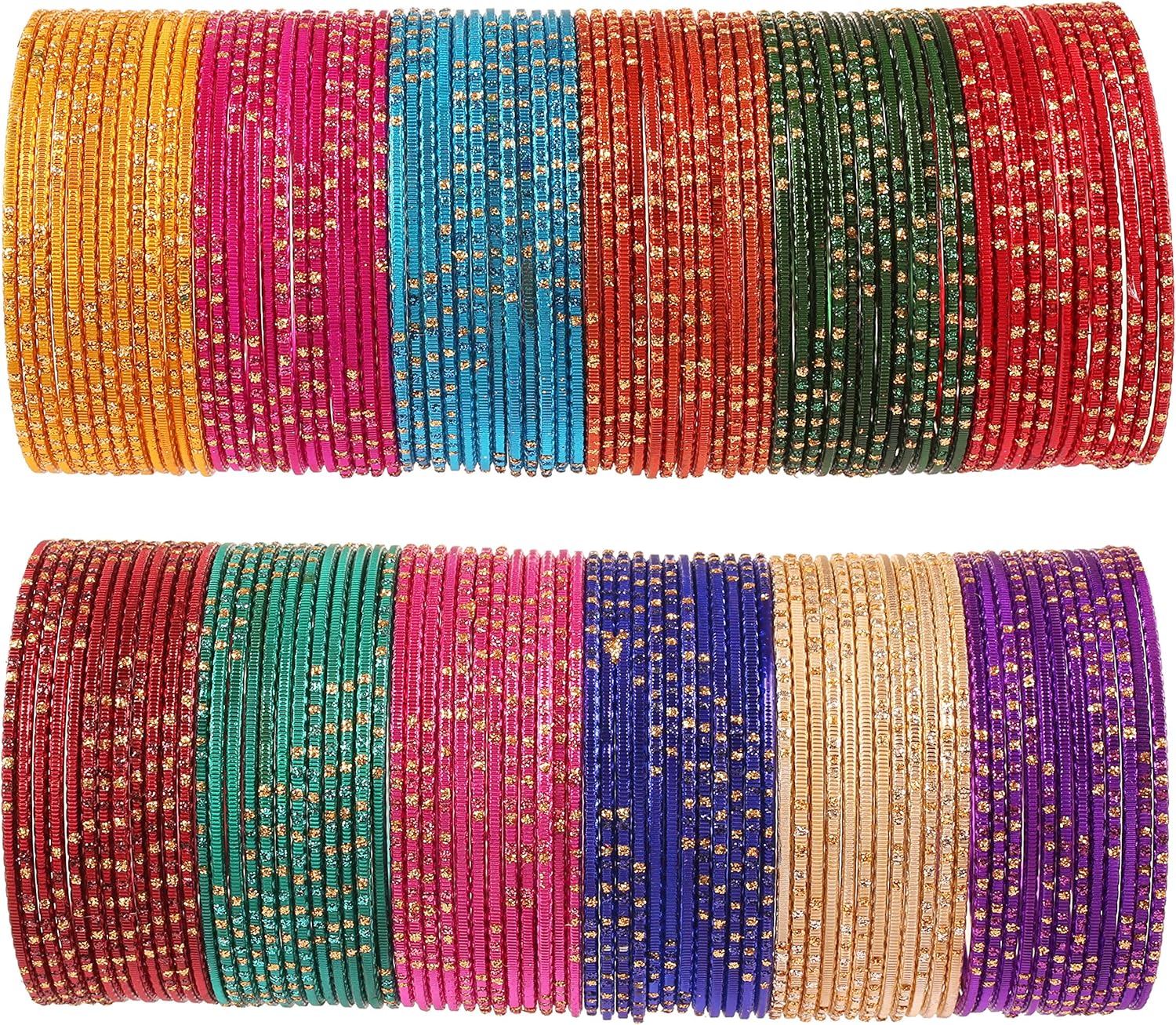 Touchstone Colorful Bangles Set of 144 for Women - Vibrant Churiyan