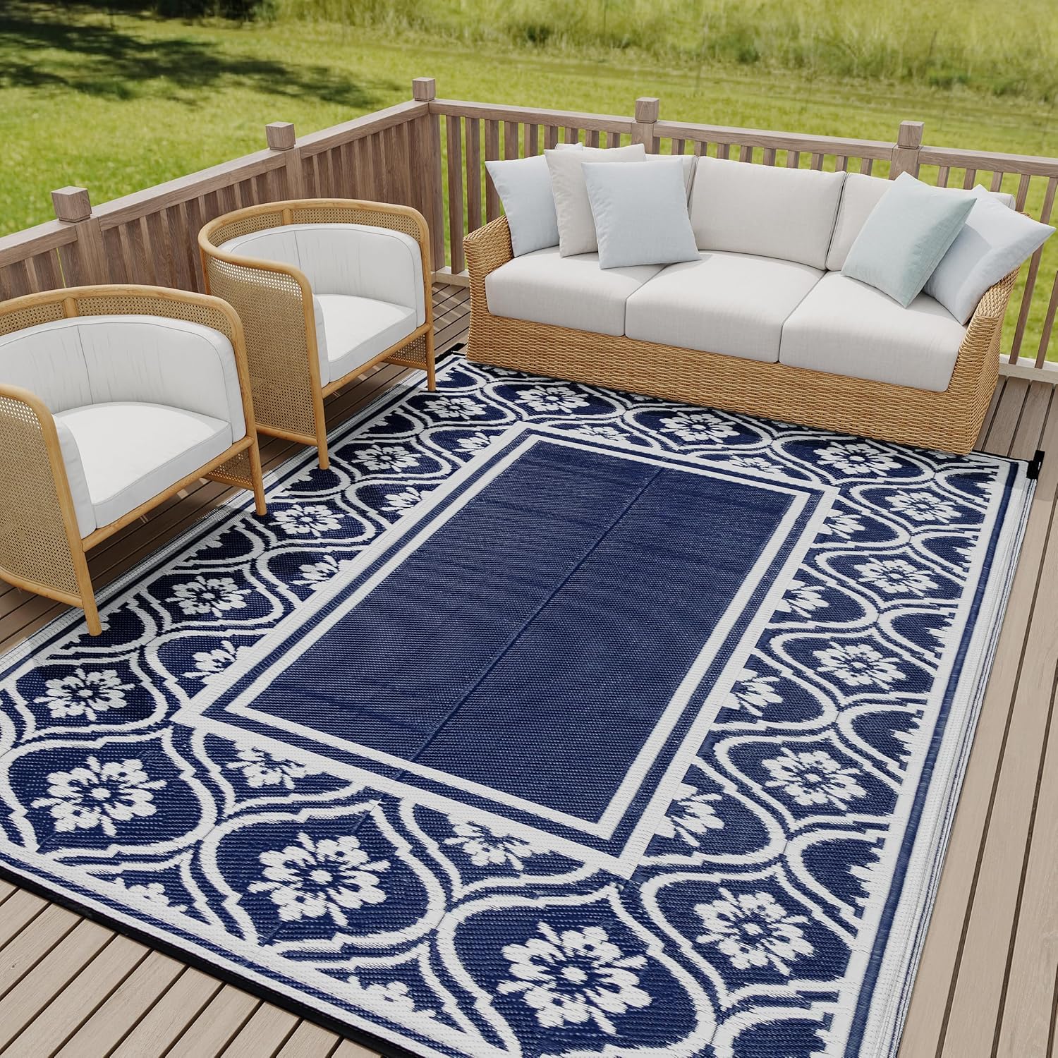 RV Outdoor Rug Waterproof Mat for Patios and Camping Trips