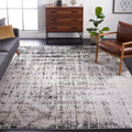 X-Large Area Rug 11 ft x 15 ft - Silver & Black Modern Abstract