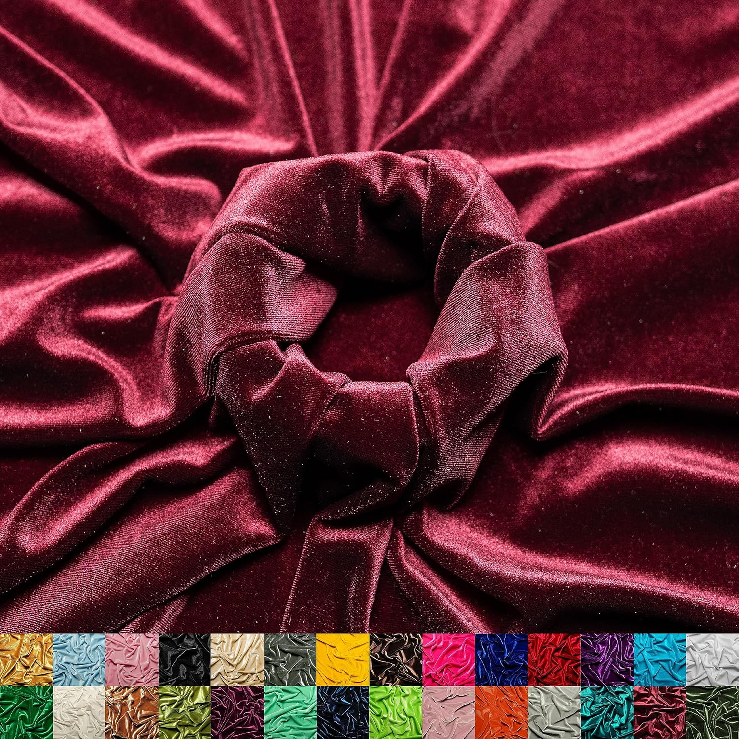 Stretch Velvet Fabric for Sewing Clothes and Crafts - Burgundy