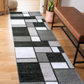 Rugshop Contemporary Modern Boxes Runner Rug 2 ft x 10 ft - Elegant