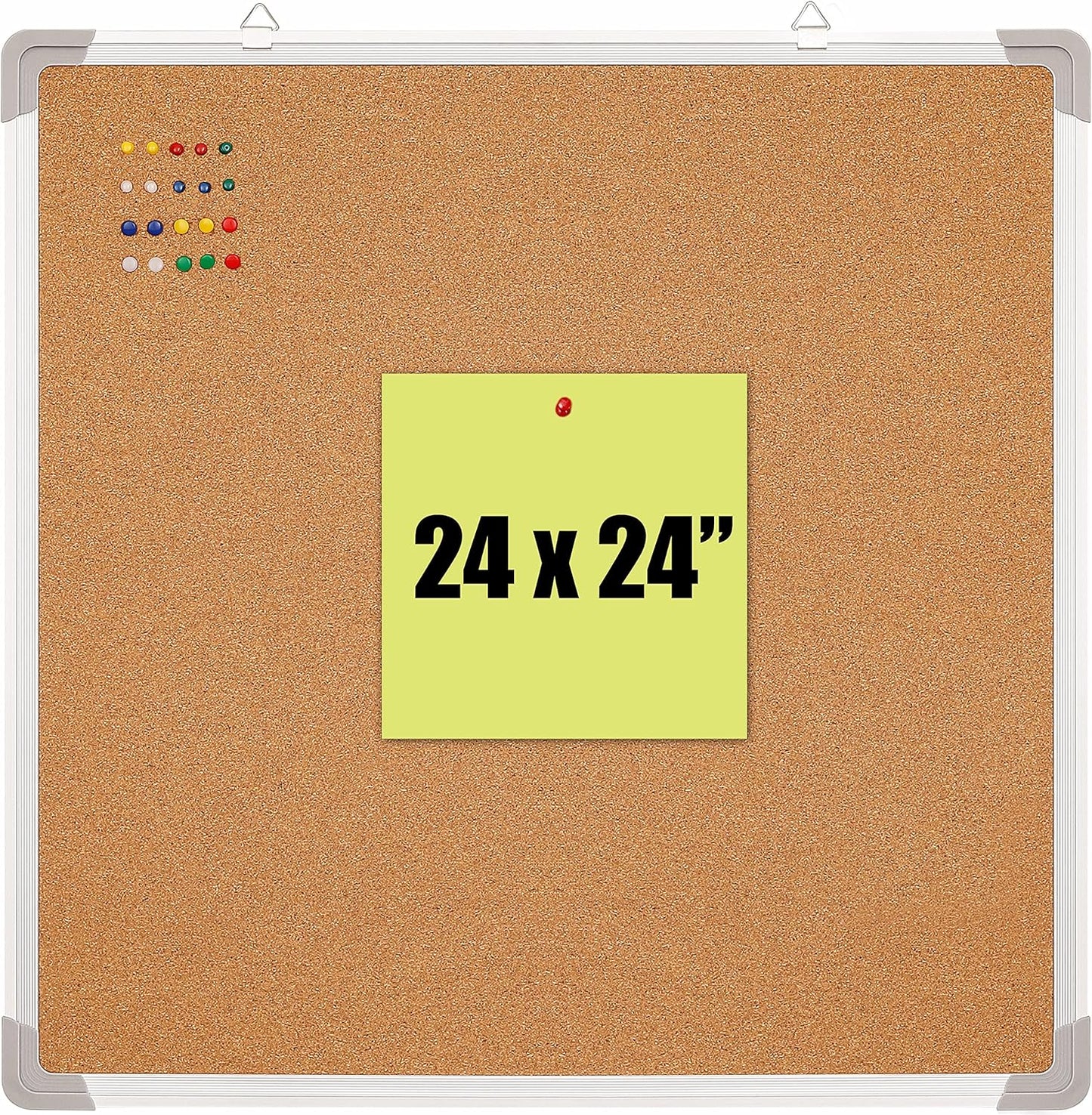Cork Board Set - 24 x 24 Inch Bulletin Tackboard Organizer