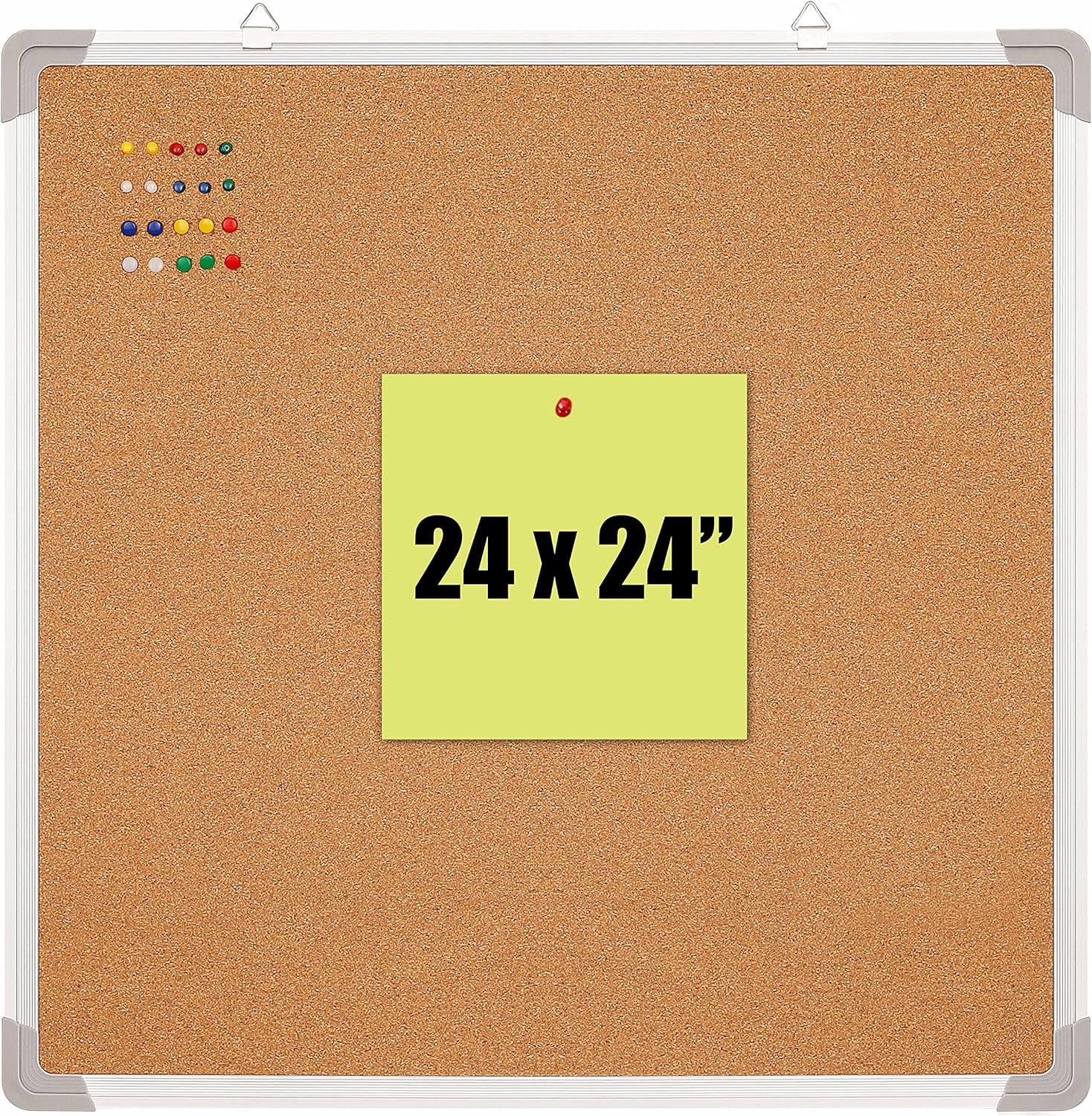 Cork Board Set - 24 x 24 Inch Bulletin Tackboard Organizer