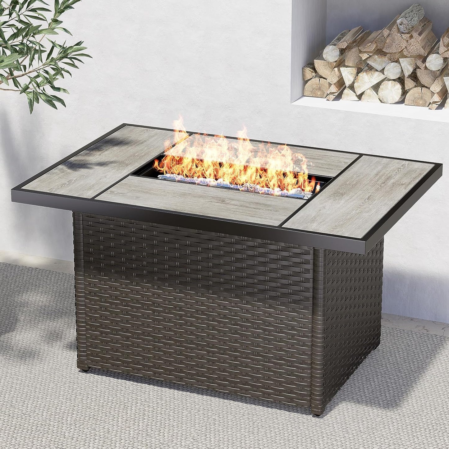 Grand Patio 43-Inch Gas Fire Pit Table with Ceramic Tile Top