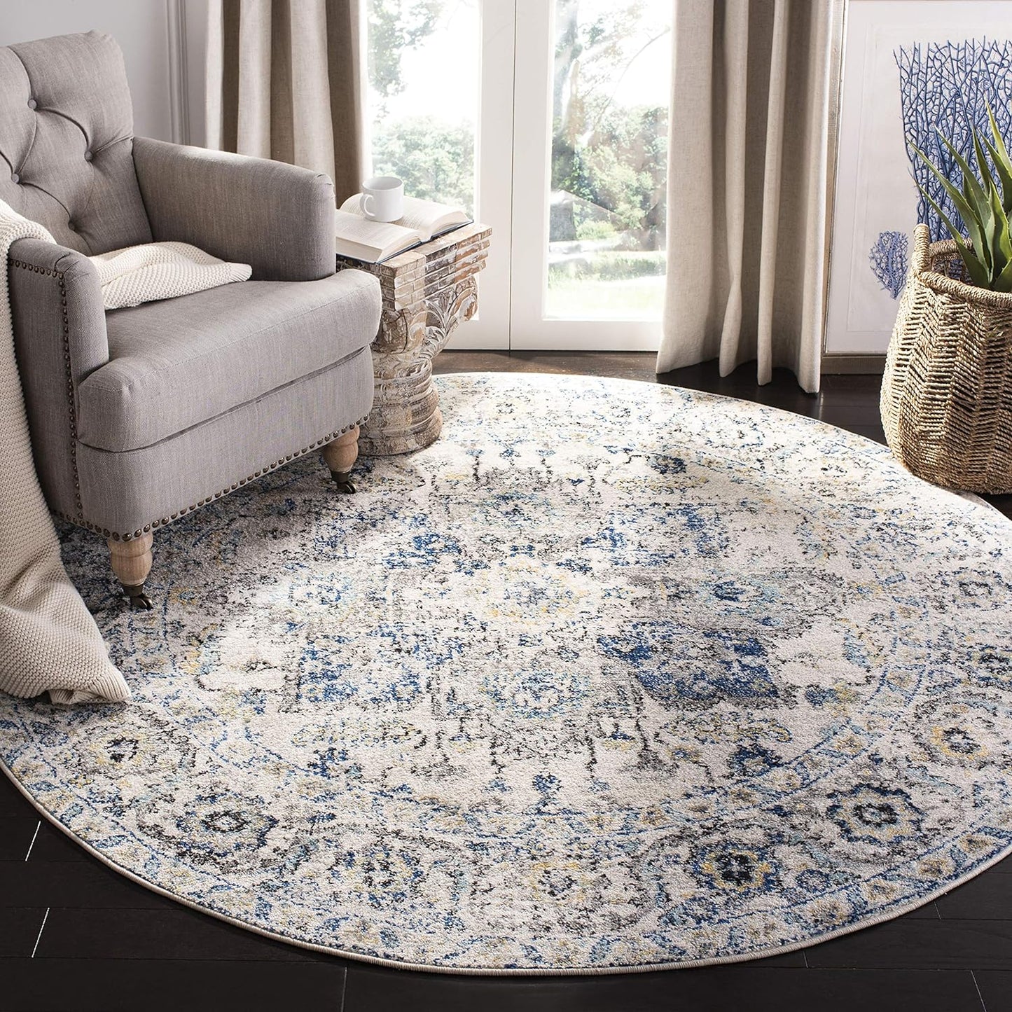 SAFAVIEH Madison Collection 10ft Round GreyIvory Area Rug Review