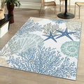Tritard Coastal Area Rug Nautical Beach Themed Non-Slip 4x6