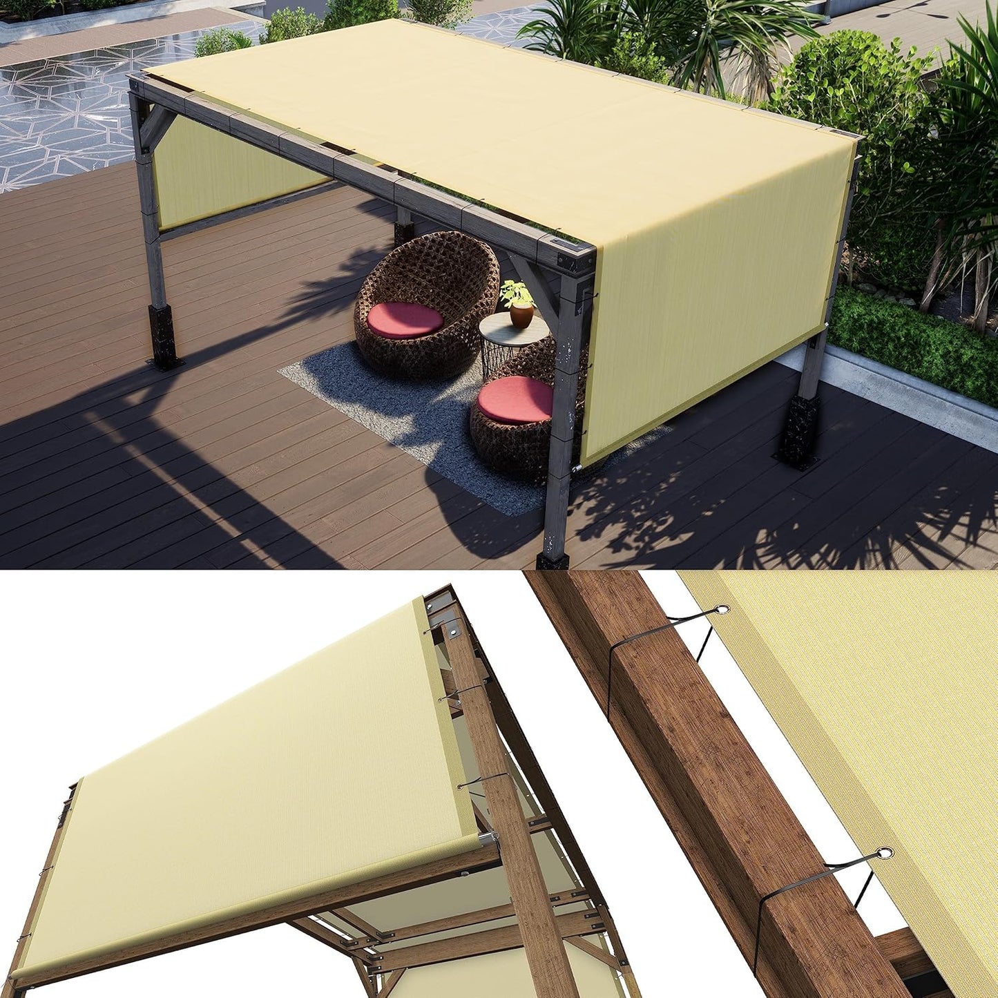 Universal Replacement Canopy for Pergola - 8ft W x 16ft L Cover