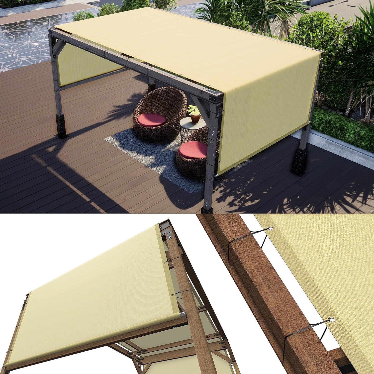 Universal Replacement Canopy for Pergola - 8ft W x 16ft L Cover