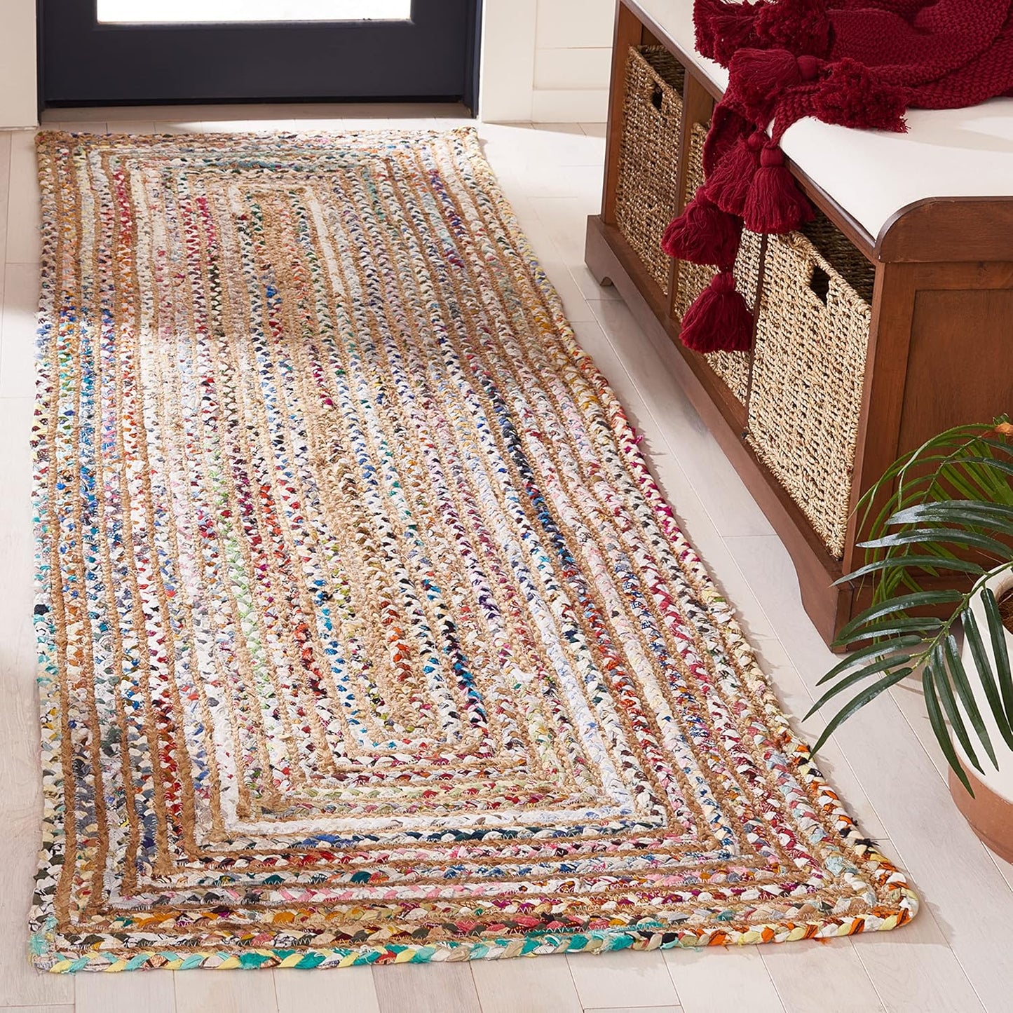Handmade Jute & Cotton Runner Rug - Stylish Coastal Decor