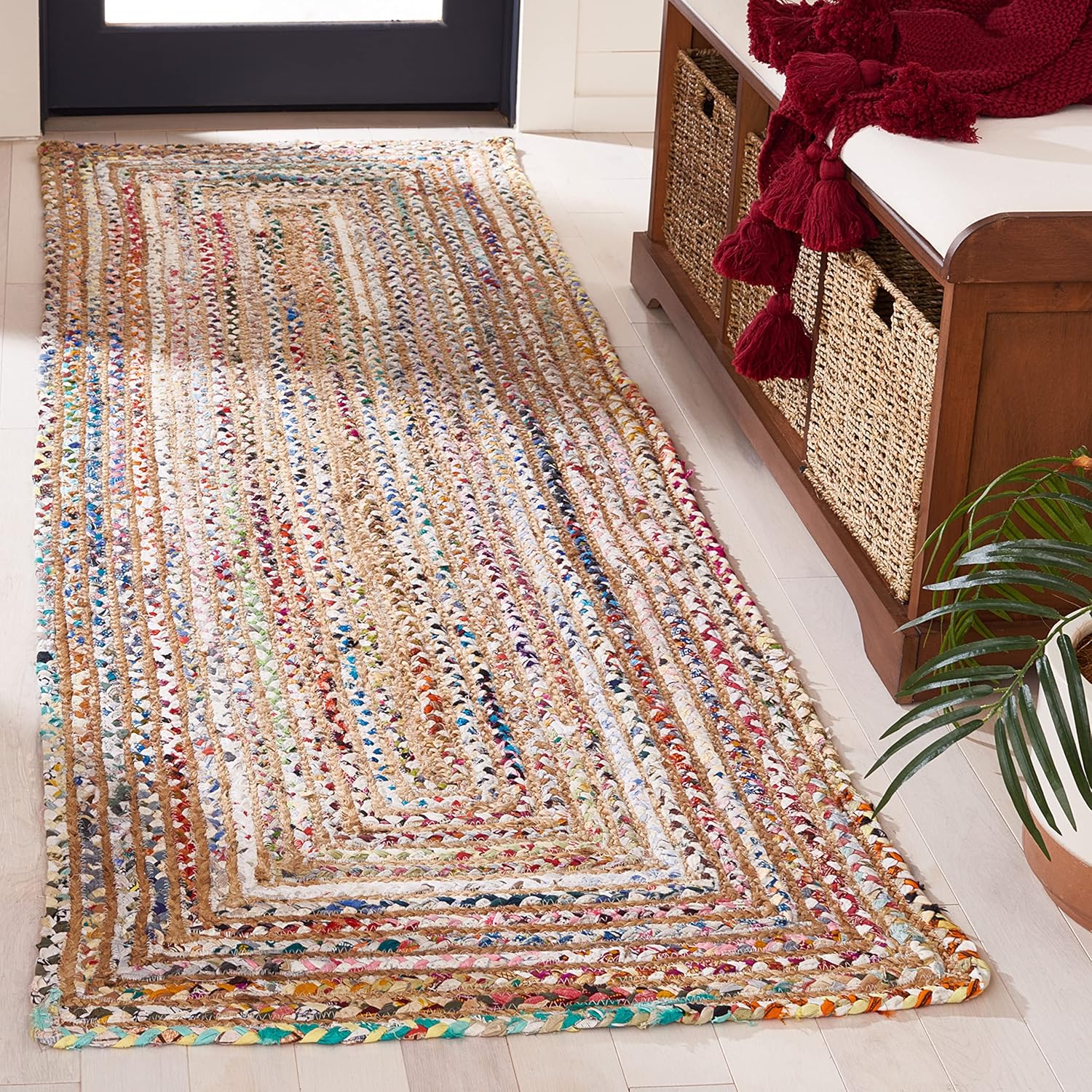 Handmade Jute & Cotton Runner Rug - Stylish Coastal Decor