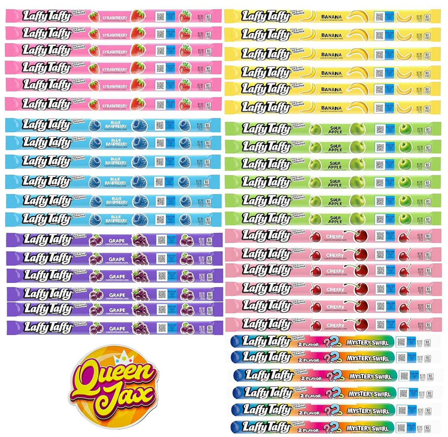 Laffy Taffy Ropes Variety Pack - 42 Individually Wrapped Treats