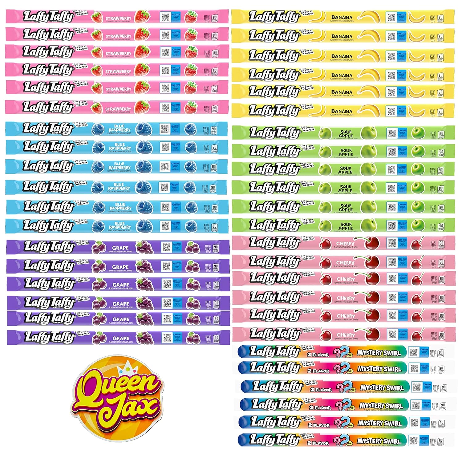 Laffy Taffy Ropes Variety Pack - 42 Individually Wrapped Treats