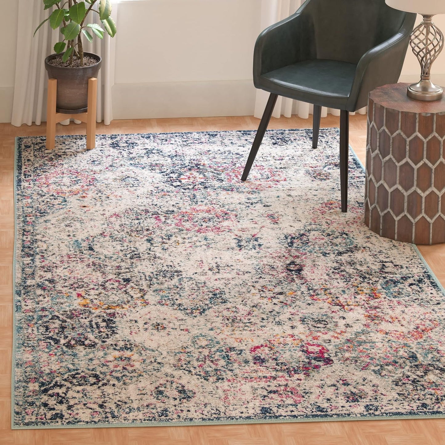 SAFAVIEH Madison Collection Accent Rug - Floral Medallion Design