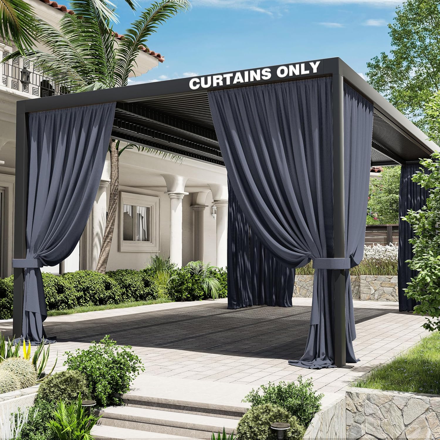 Gazebo Universal Replacement Privacy Curtain for 12ftx20ft Gazebos