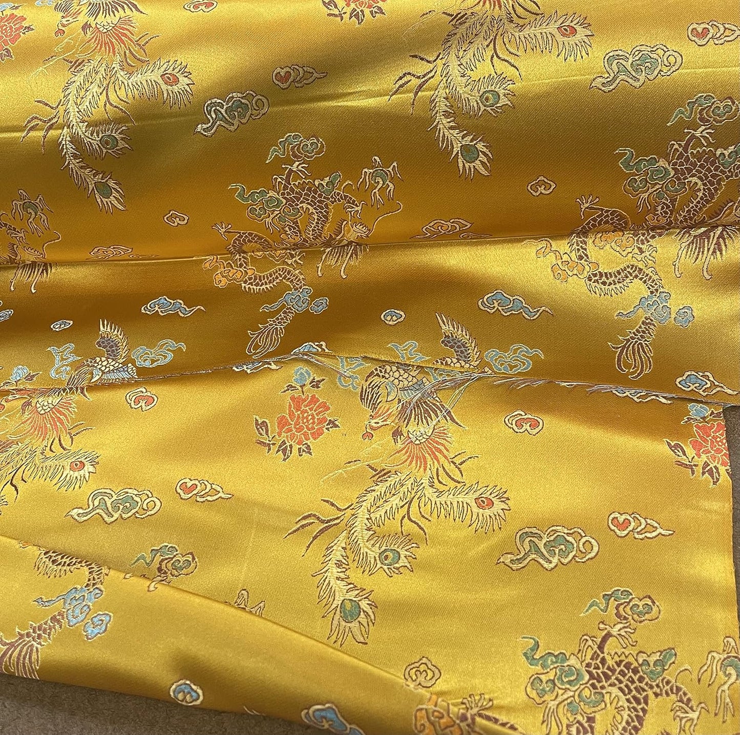 Luxurious Chinese Dragon Brocade Fabric for Costumes & Crafts