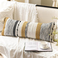 Fall Decorative Lumbar Throw Pillow Cover 14x36 Boho Mustard