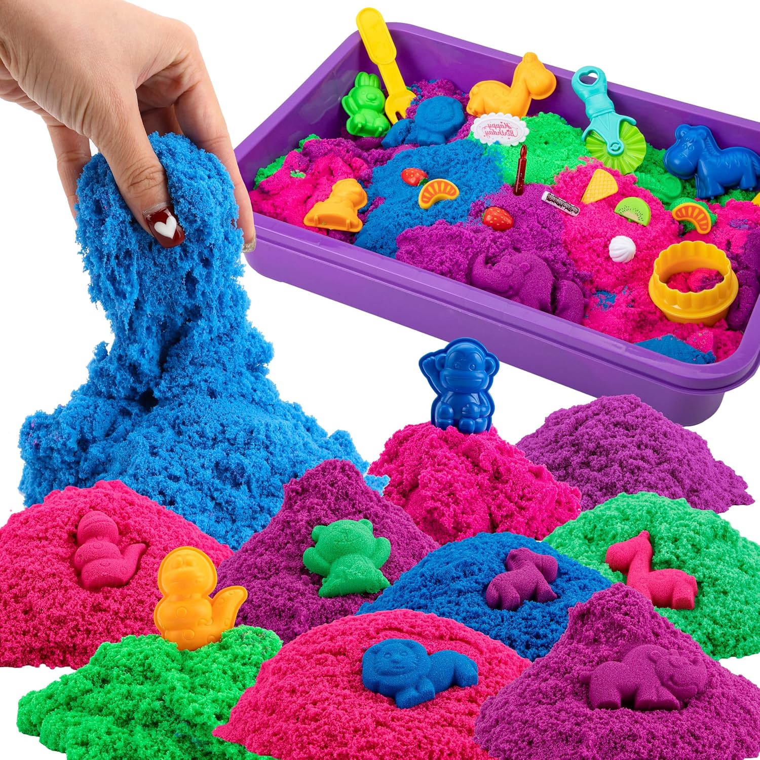 Asoxt Sensory Bin Play Sand Art Kit for Kids Ages 3-8