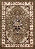 Well Woven Barclay Medallion Kashan Green 5x7 Area Rug - Timeless