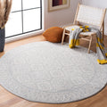 Tulum 5 ft Round Light Grey/Ivory Rug - Durable, Non-Shedding