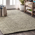 Jute Hand Woven Chunky Gray Area Rug 9x12 - Durable, Reversible