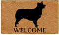 Border Collie Doormat 24 x 36 - Oversized Natural/Black Coir Mat
