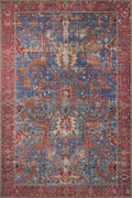 Loren Collection LQ-10 Blue/Red Area Rug for Stylish Spaces
