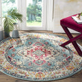 SAFAVIEH Monaco 5 ft Round Rug - Boho Chic Medallion