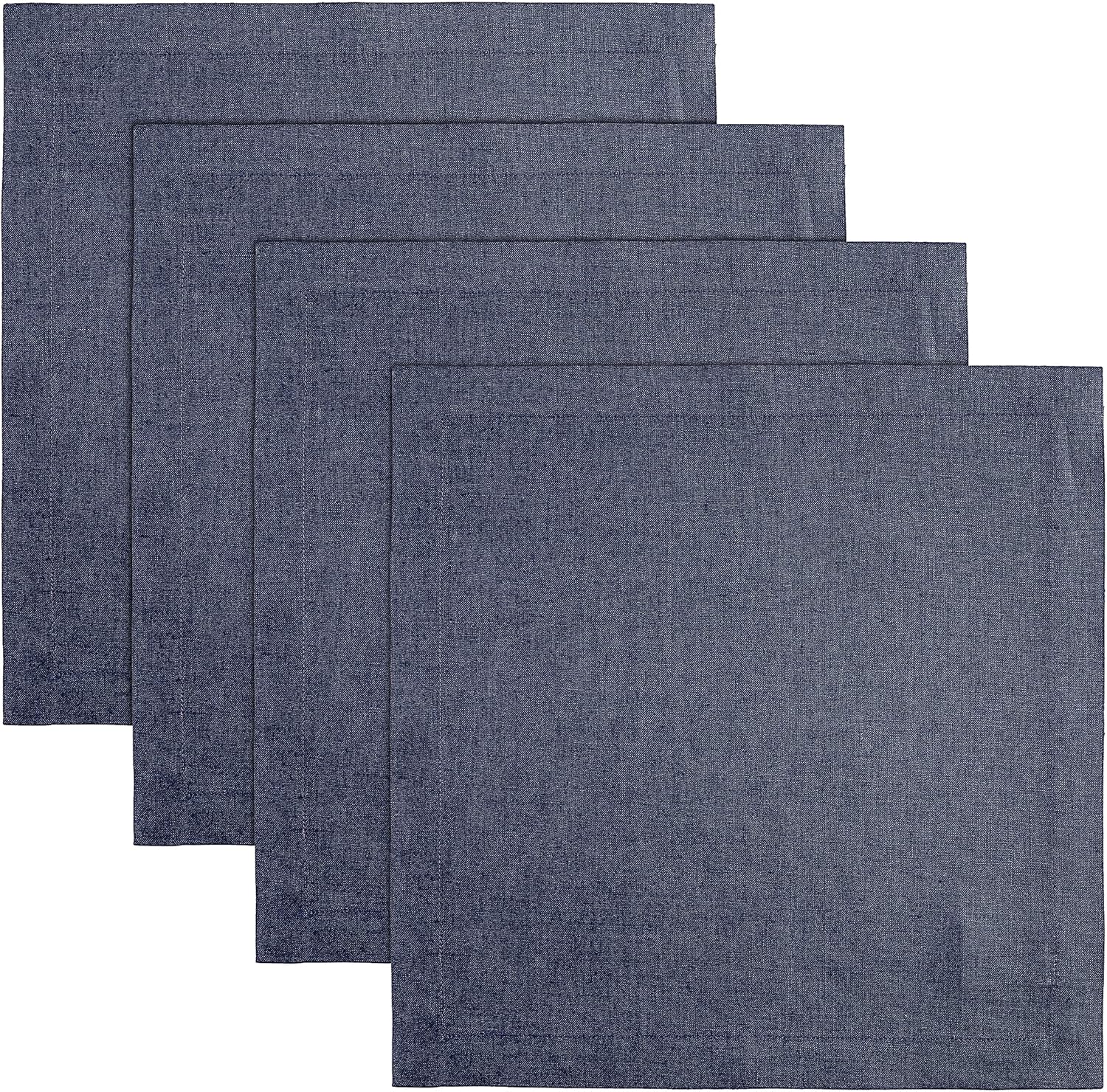 Navy Blue Placemats Set of 4 - 100% Pure Linen for Fall